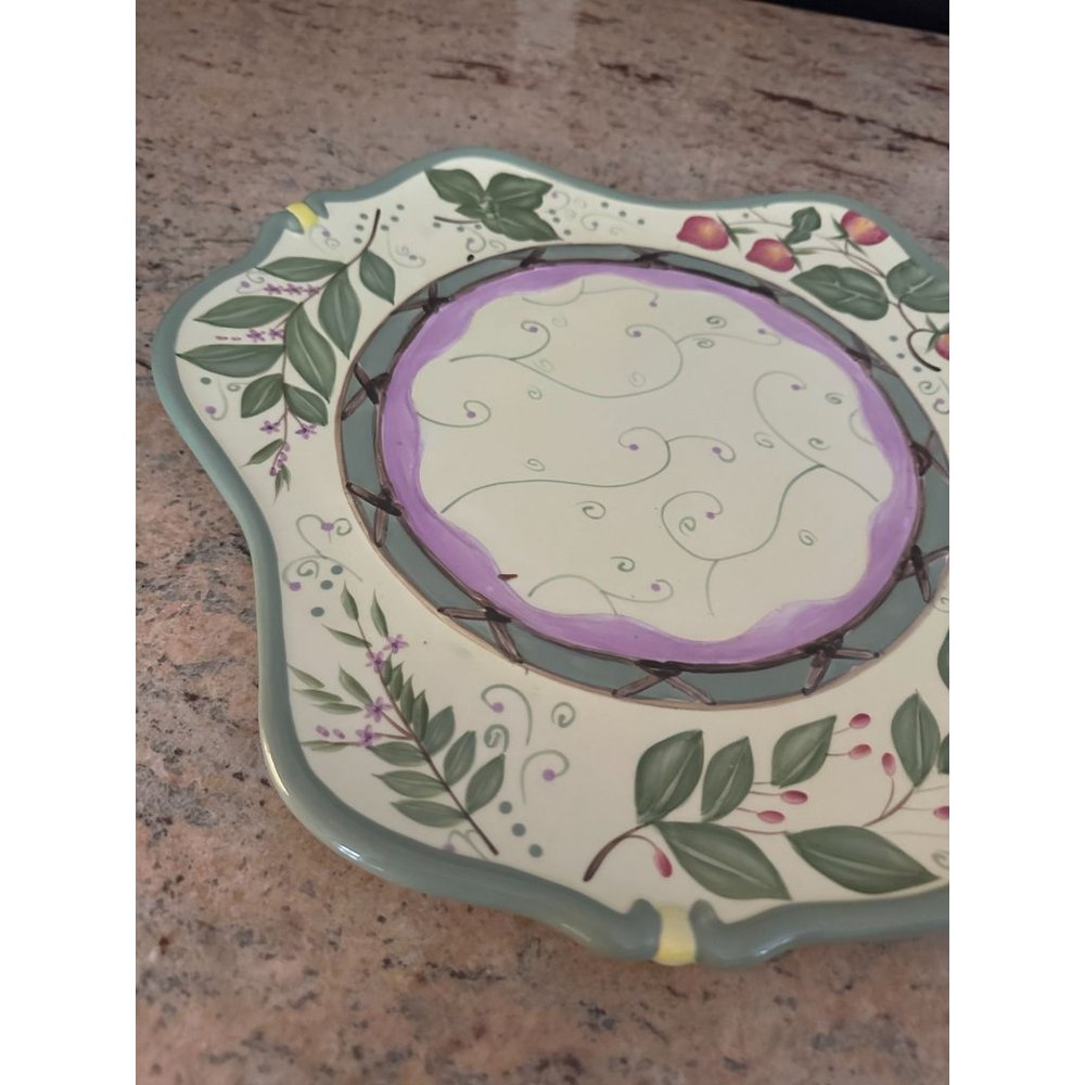 VINTAGE PARTYLITE PLATTER TRAY CANDLE DISPLAY GARDEN LITES SHINE & COLORS - Picture 2 of 4